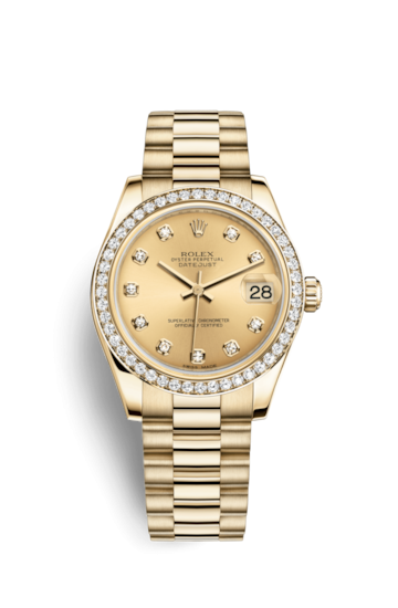 Rolex 178288-0007 : Datejust 31 Yellow Gold Diamond / President / Champagne Diamond