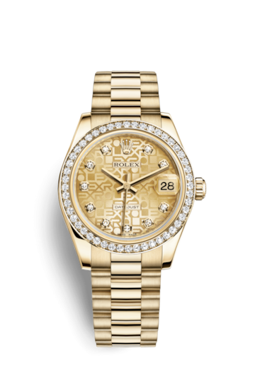 Rolex 178288-0021 : Datejust 31 Yellow Gold Diamond / President / Champagne Computer