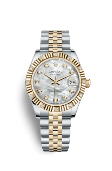 Rolex 178313-0035 : Datejust 31 Rolesor Yellow Fluted Diamond / Jubilee / MOP