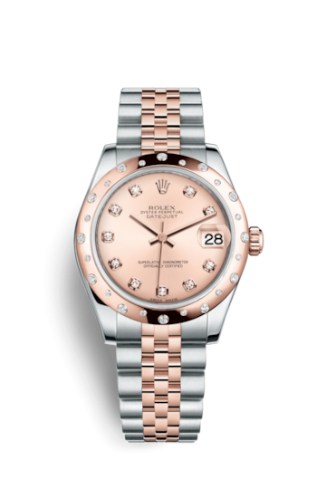 Rolex 178341-0002 : Datejust 31 Rolesor Everose Domed Diamond / Jubilee / Pink Diamond