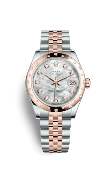 Rolex 178341-0004 : Datejust 31 Rolesor Everose Domed Diamond / Jubilee / MOP