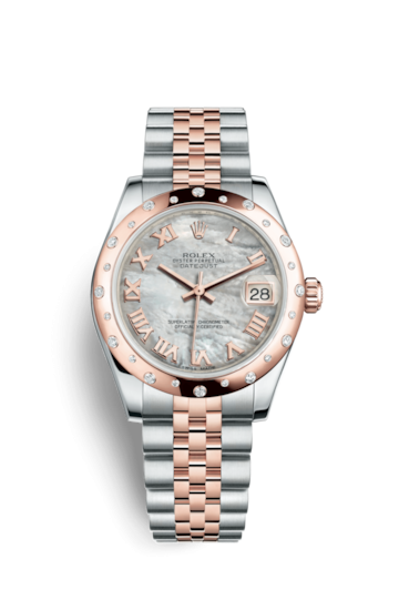 Rolex 178341-0005 : Datejust 31 Rolesor Everose Domed Diamond / Jubilee / MOP Roman