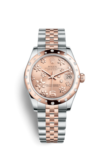 Rolex 178341-0006 : Datejust 31 Rolesor Everose Domed Diamond / Jubilee / Pink Floral