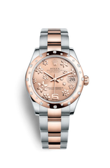 Rolex 178341-0013 : Datejust 31 Rolesor Everose Domed Diamond / Oyster / Pink Floral