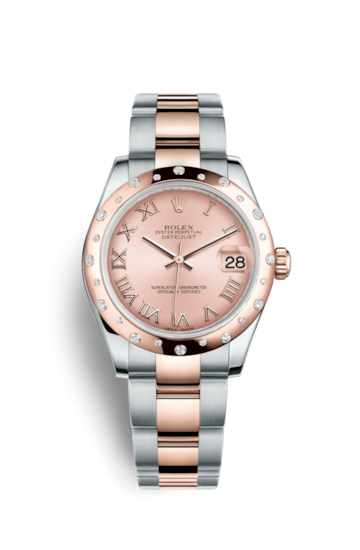 Rolex 178341-0016 : Datejust 31 Rolesor Everose Domed Diamond / Oyster / Pink Roman