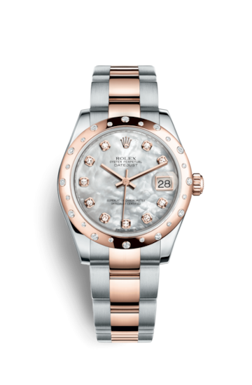 Rolex 178341-0018 : Datejust 31 Rolesor Everose Domed Diamond / Oyster / MOP