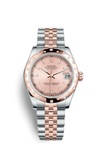 Rolex 178341-0023 : Datejust 31 Rolesor Everose Domed Diamond / Jubilee / Pink