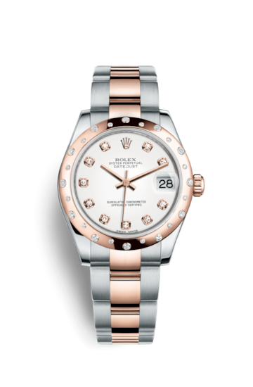 Rolex 178341-0037 : Datejust 31 Rolesor Everose Domed Diamond / Oyster / White Diamond