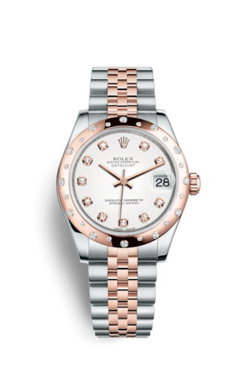 Rolex 178341-0044 : Datejust 31 Rolesor Everose Domed Diamond / Jubilee / White Diamond