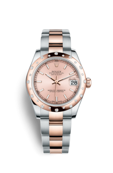 Rolex 178341-0060 : Datejust 31 Rolesor Everose Domed Diamond / Oyster / Pink