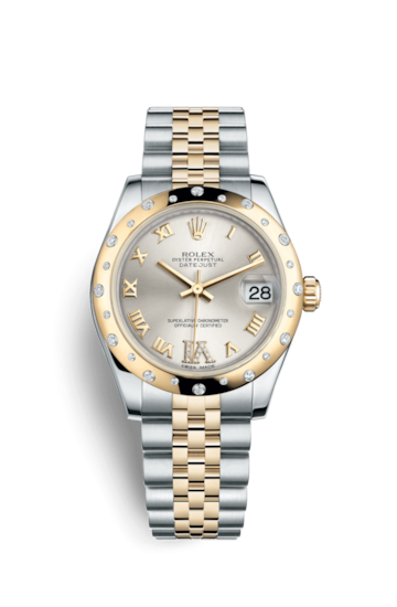 Rolex 178343-0012 : Datejust 31 Rolesor Yellow Domed Diamond / Jubilee / Silver Roman