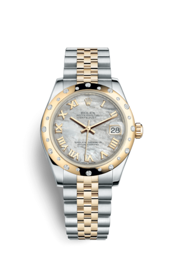 Rolex 178343-0015 : Datejust 31 Rolesor Yellow Domed Diamond / Jubilee / MOP Roman