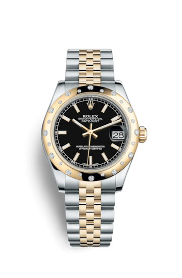 Rolex 178343-0031 : Datejust 31 Rolesor Yellow Domed Diamond / Jubilee / Black