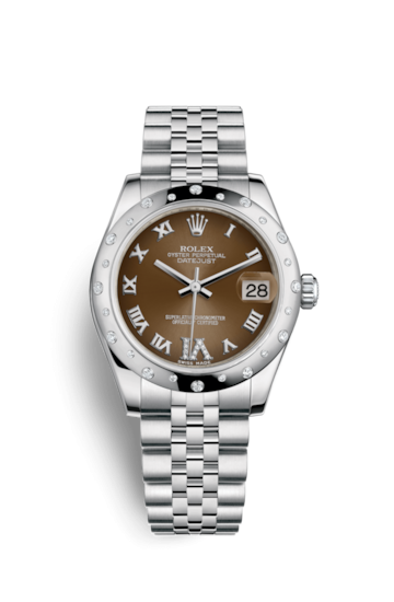 Rolex 178344-0001 : Datejust 31 Stainless Steel Domed Diamond / Jubilee / Bronze - Roman