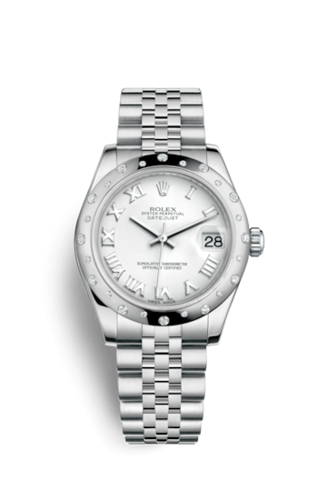 Rolex 178344-0005 : Datejust 31 Stainless Steel Domed Diamond / Jubilee / White Roman