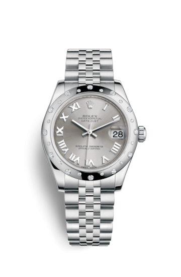 Rolex 178344-0010 : Datejust 31 Stainless Steel Domed Diamond / Jubilee / Rhodium - Roman