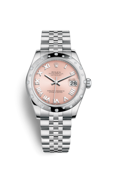 Rolex 178344-0019 : Datejust 31 Stainless Steel Domed Diamond / Jubilee / Pink - Roman