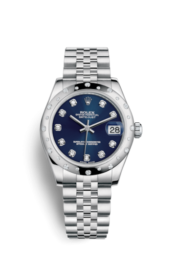 Rolex 178344-0061 : Datejust 31 Stainless Steel Domed Diamond / Jubilee / Blue - Diamond