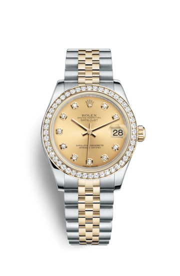 Rolex 178383-0001 : Datejust 31 Rolesor Yellow Diamond / Jubilee / Champagne Diamond