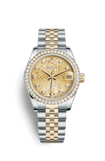 Rolex 178383-0002 : Datejust 31 Rolesor Yellow Diamond / Jubilee / Champagne Computer