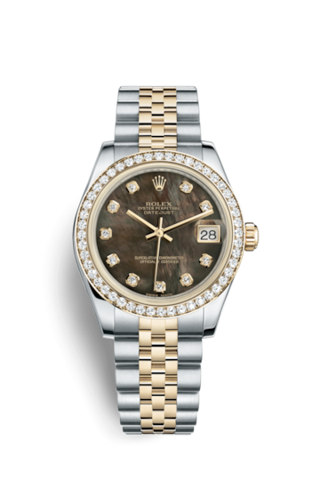 Rolex 178383-0009 : Datejust 31 Rolesor Yellow Diamond / Jubilee / Black MOP