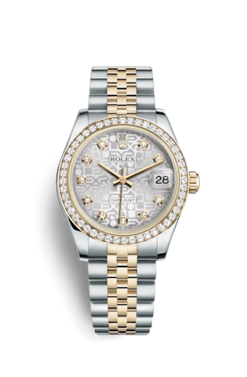 Rolex 178383-0010 : Datejust 31 Rolesor Yellow Diamond / Jubilee / Silver Computer