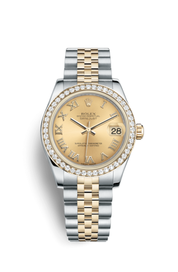 Rolex 178383-0011 : Datejust 31 Rolesor Yellow Diamond / Jubilee / Champagne Roman