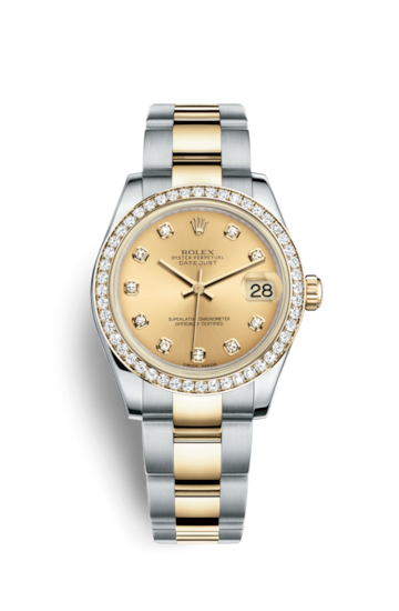 Rolex 178383-0013 : Datejust 31 Rolesor Yellow Diamond / Oyster / Champagne Diamond