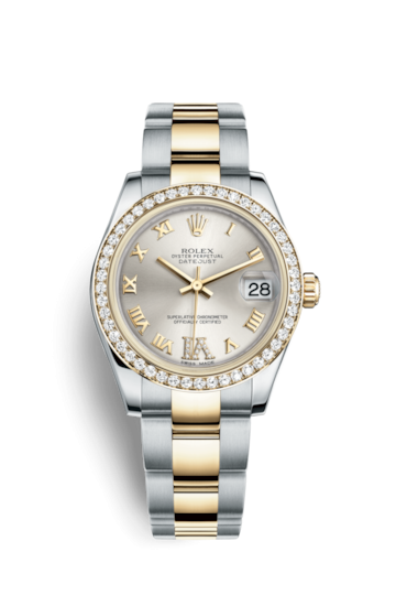Rolex 178383-0019 : Datejust 31 Rolesor Yellow Diamond / Oyster / Silver Roman