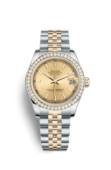 Rolex 178383-0027 : Datejust 31 Rolesor Yellow Diamond / Jubilee / Champagne