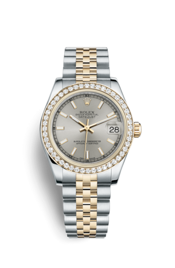 Rolex 178383-0029 : Datejust 31 Rolesor Yellow Diamond / Jubilee / Silver