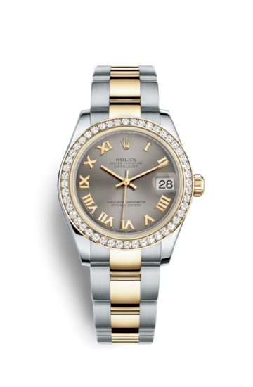 Rolex 178383-0046 : Datejust 31 Rolesor Yellow Diamond / Oyster / Steel Roman