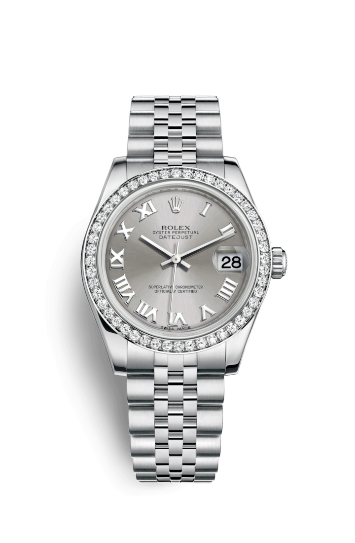 Rolex 178384-0007 : Datejust 31 Stainless Steel Diamond / Jubilee / Rhodium - Roman