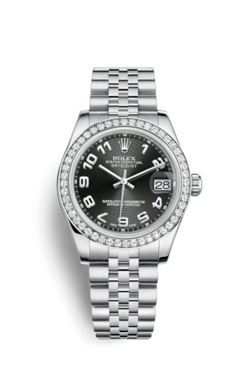 Rolex 178384-0033 : Datejust 31 Stainless Steel Diamond / Jubilee / Black - Arabic