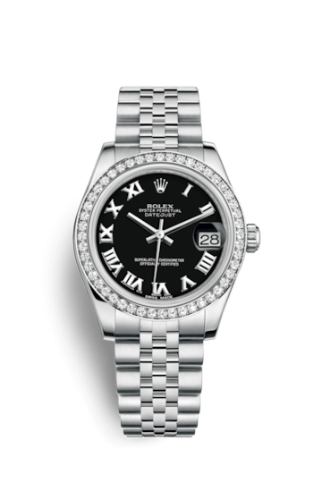 Rolex 178384-0039 : Datejust 31 Stainless Steel Diamond / Jubilee / Black - Roman