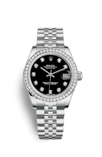 Rolex 178384-0052 : Datejust 31 Stainless Steel Diamond / Jubilee / Black - Diamond