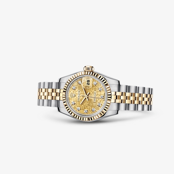Rolex 179173-0090 : Lady-Datejust 26 Rolesor Fluted Computer Diamond Jubilee
