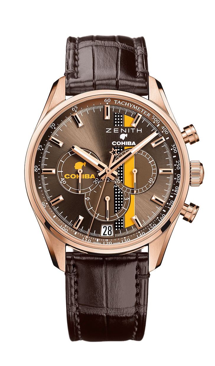 Zenith 18.2041.400/76.C795 : El Primero Chronomaster Range Rover 42 Rose Gold / Brown / Alligator
