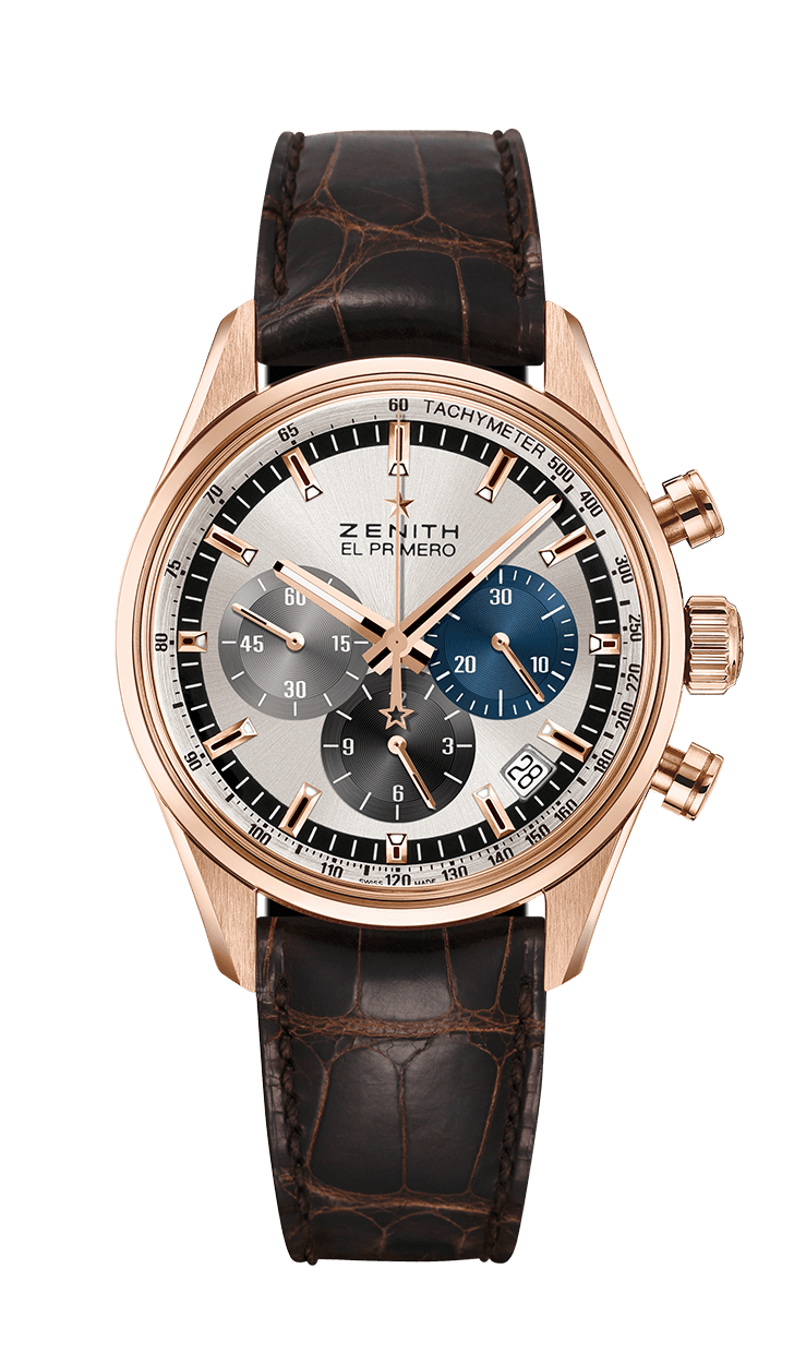 Zenith 18.2150.400/69.C713 : El Primero Chronomaster 38 Rose Gold / Silver / Alligator