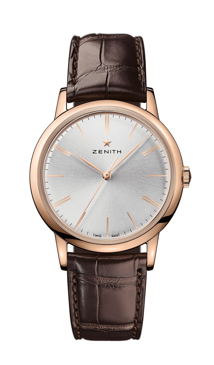 Zenith 18.2290.679/01.C498 : Elite Classic Rose Gold / Silver / Alligator