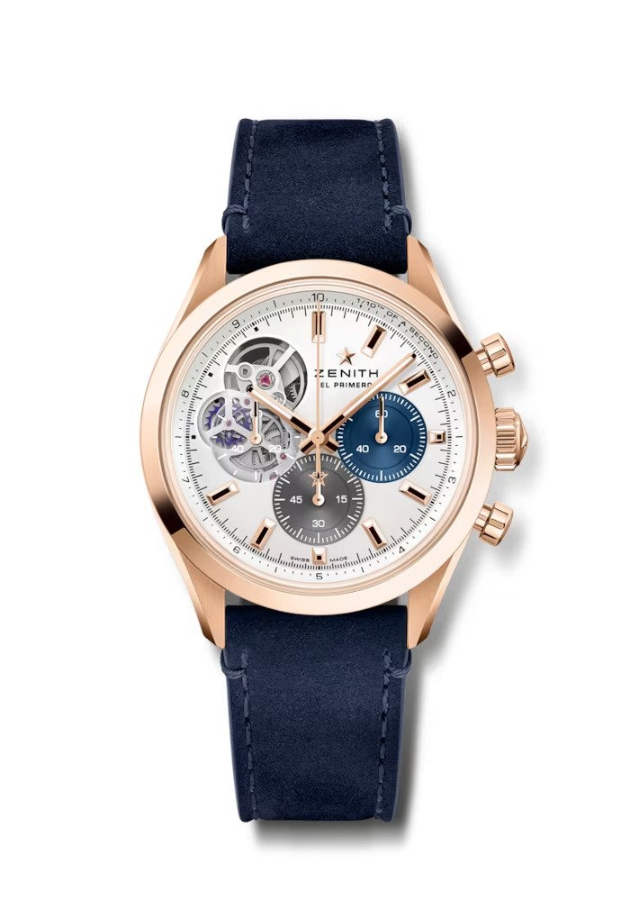 Zenith 18.3300.3604/69.C922 : Chronomaster Open Rose Gold / Silver / Calf