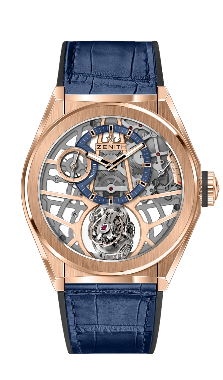 Zenith 18.9000.8812/79.R584 : Defy Zero G Rose Gold / Skeleton / Alligator