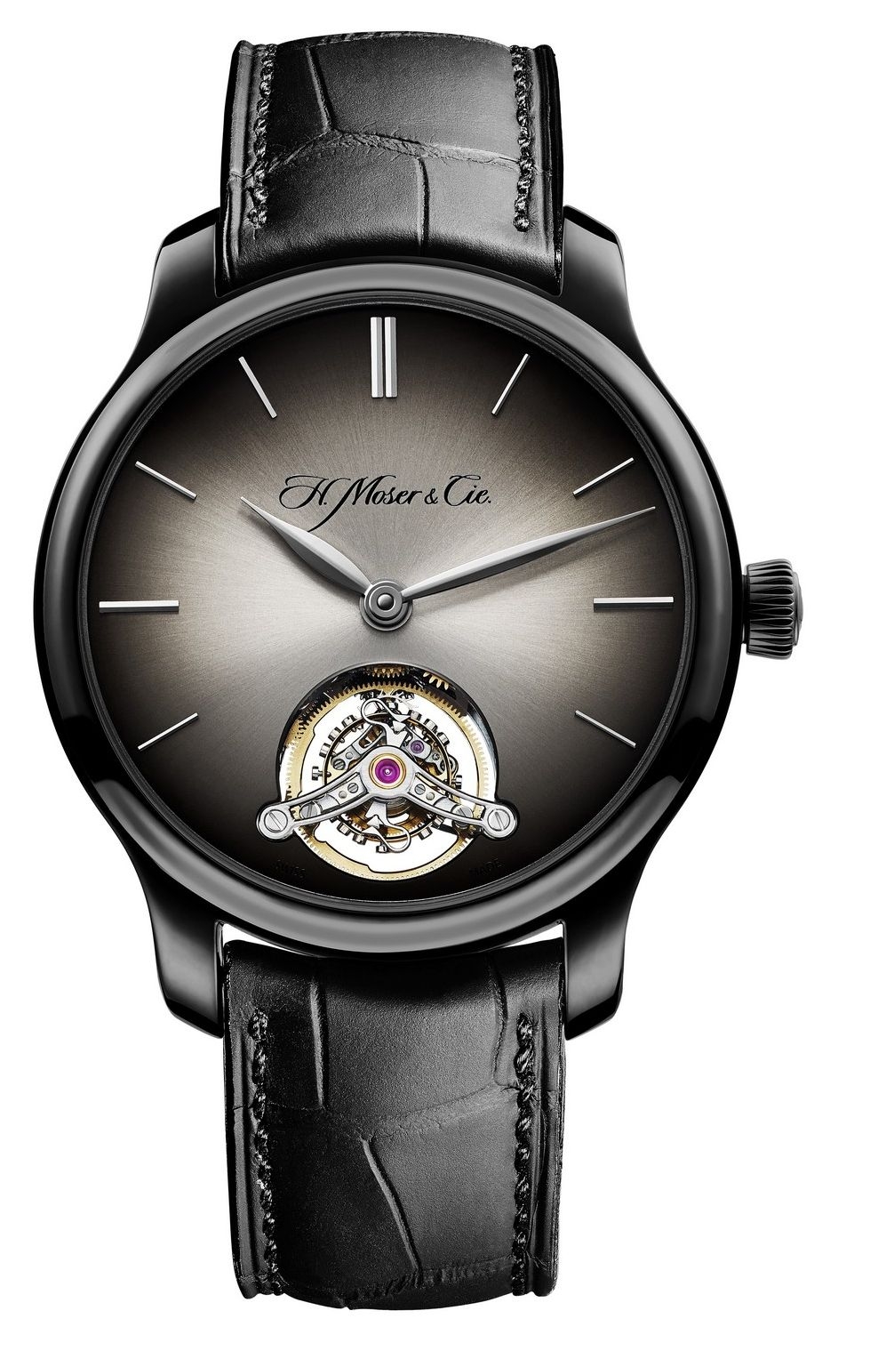 H. Moser & Cie 1802-0500 : Endeavour Tourbillon, Titanium, Fumé Dial