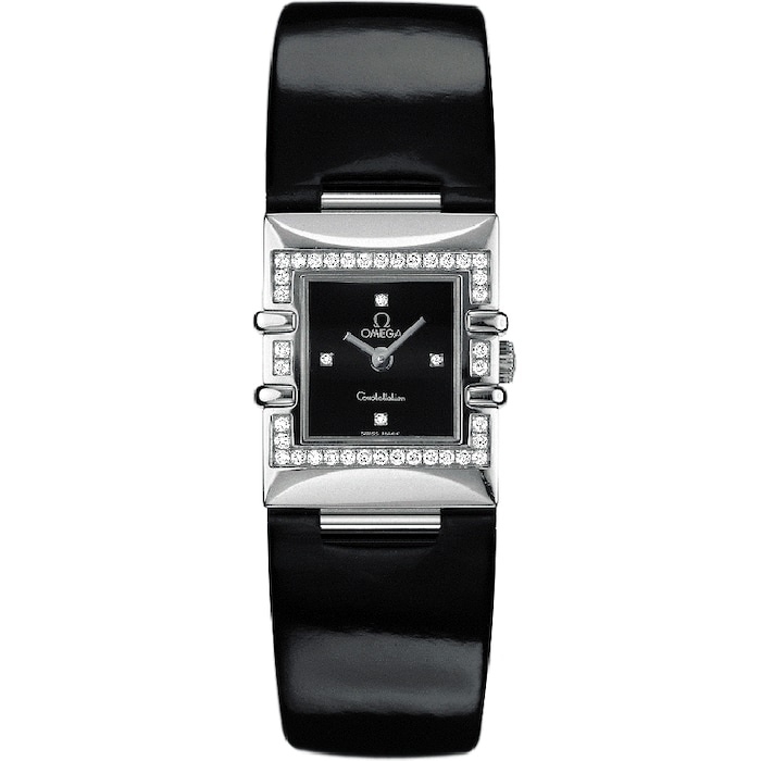Omega 1835.46.51 : Constellation Quadra Quartz 19.3 Stainless Steel - Diamond / Black / Strap