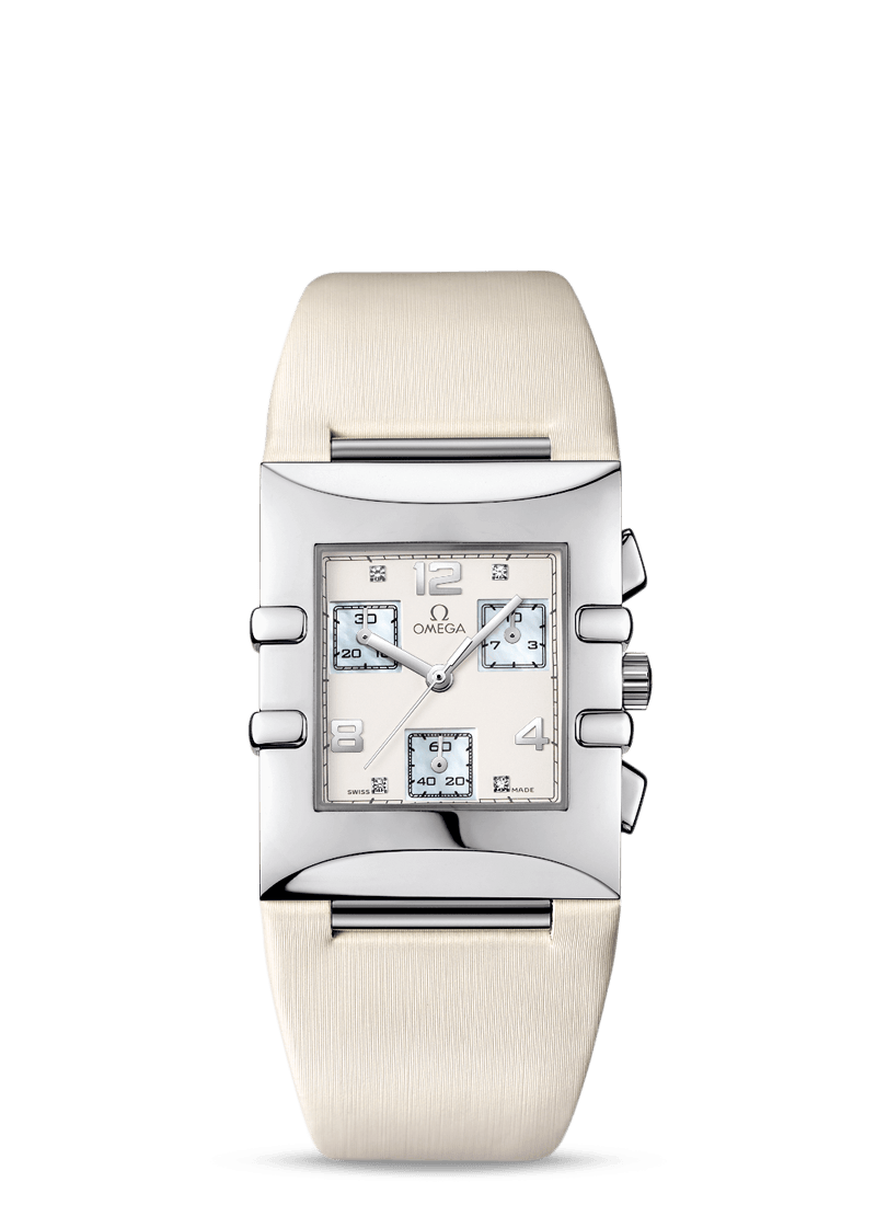 Omega 1841.35.71 : Constellation Quadra Quartz 28 Chronograph Stainless Steel / White / Fabric