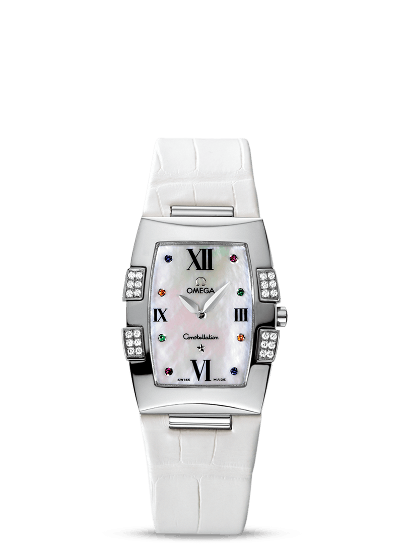 Omega 1886.79.36 : Constellation Quadrella Quartz 25 Stainless Steel / MOP / White Alligator