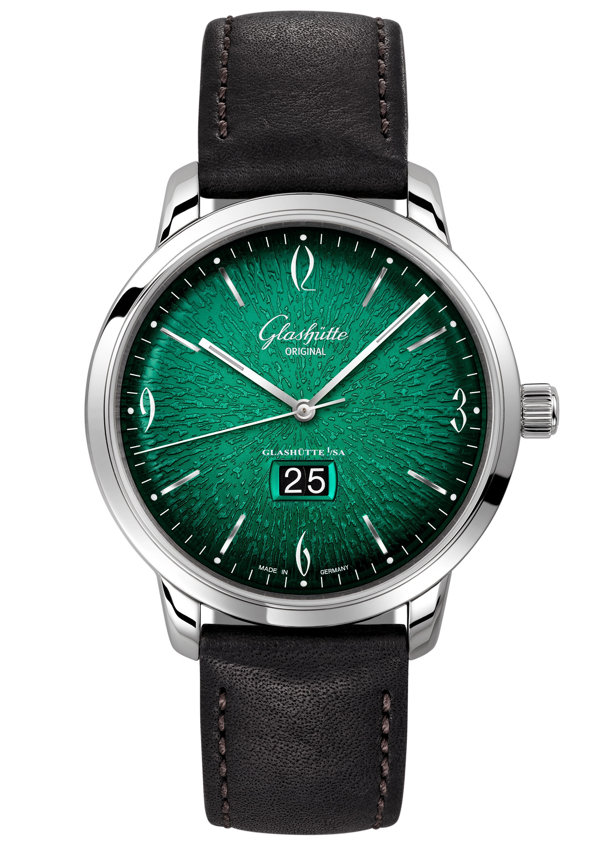Glashütte Original 2-39-47-04-02-04 : Sixties Panorama Date Stainless Steel / Green / Calf / Pin / Annual Edition