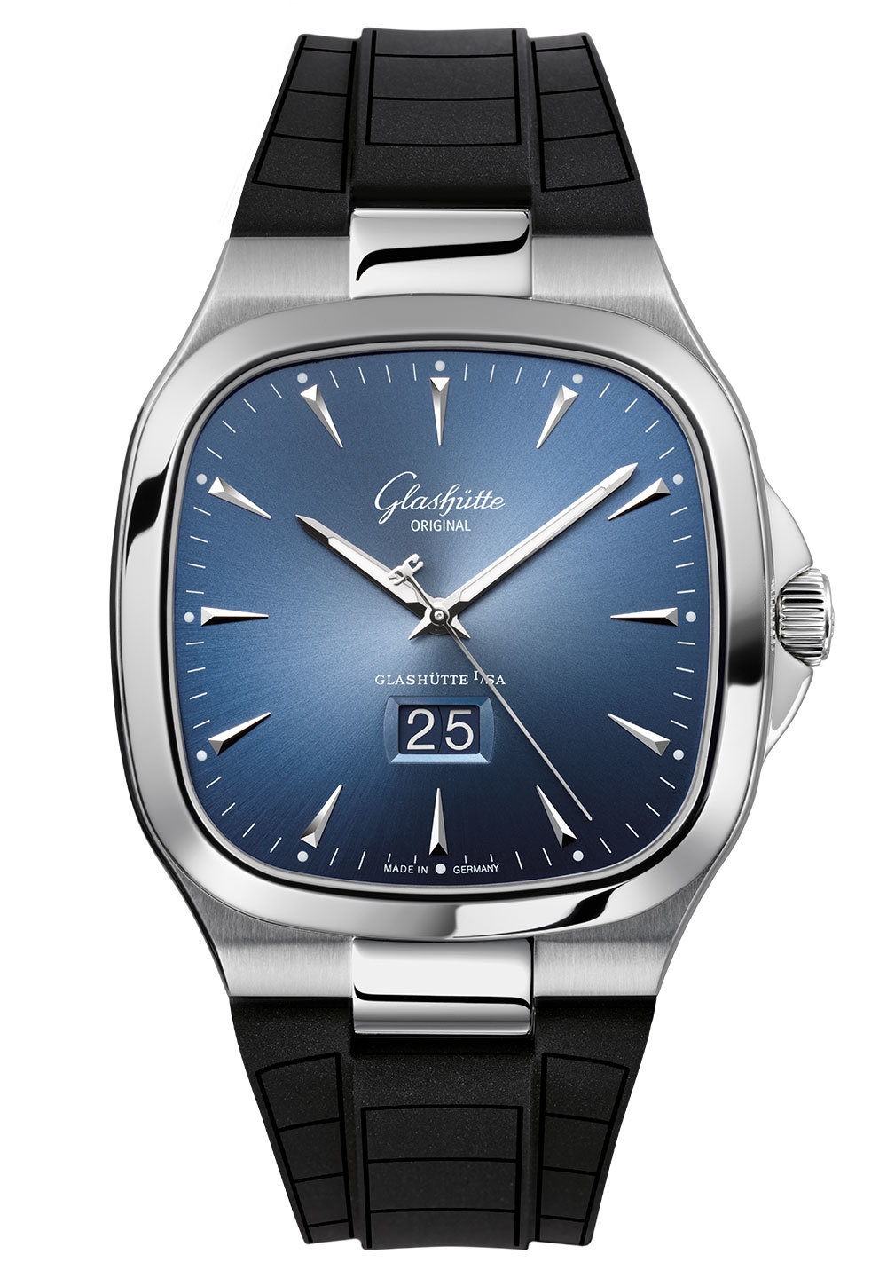 Glashütte Original 2-39-47-13-12-53 : Seventies Panorama Date Blue / Rubber / Folding