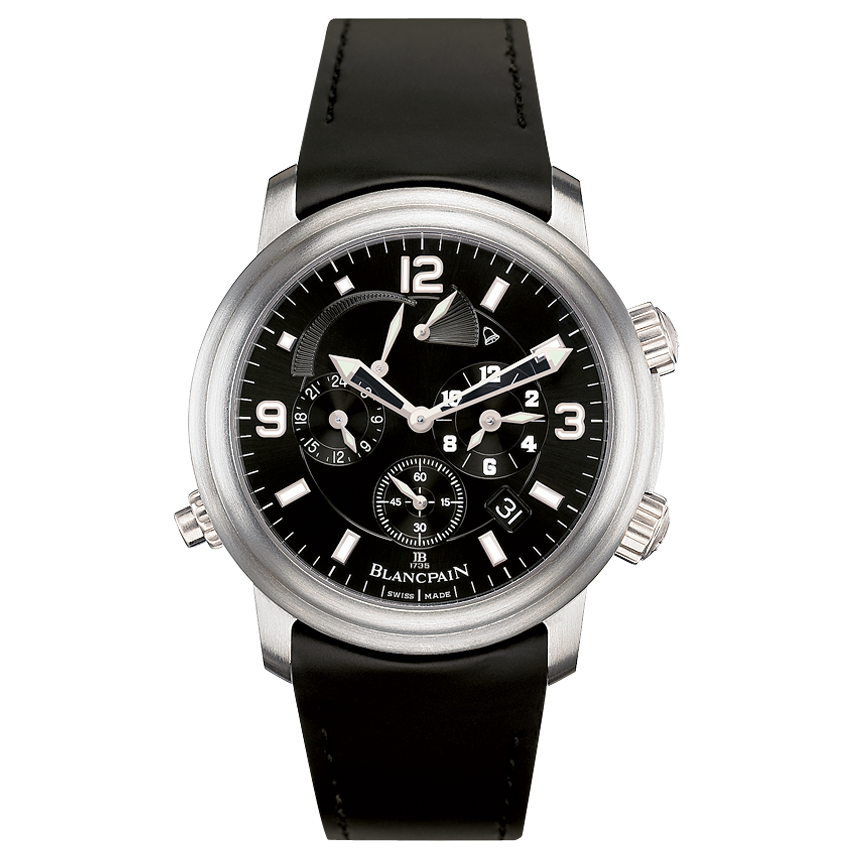 Blancpain 2041-1230-64B : Léman Réveil GMT Titanium / Black / Rubber