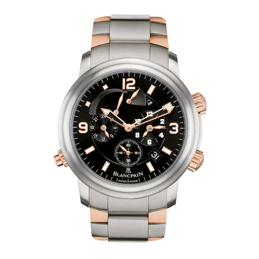 Blancpain 2041-12A30-98A.B : Léman Réveil GMT Titanium / Red Gold / Black / Bracelet
